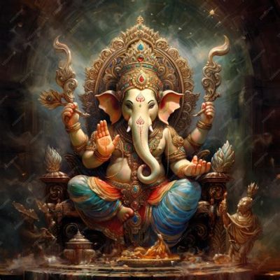 Ganesha - Eine farbenfrohe Darstellung des hinduistischen Gott der Weisheit!